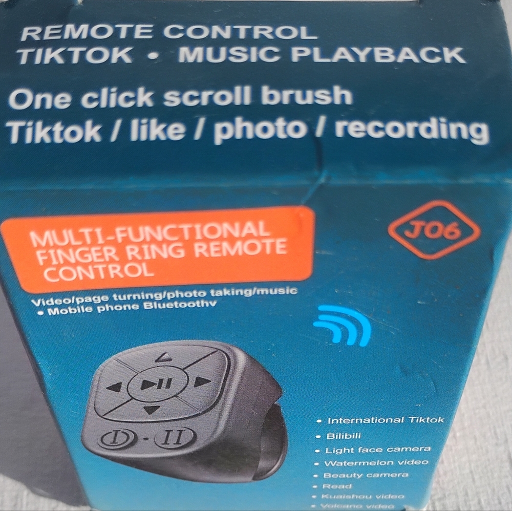 Bluetooth Finger Ring Remote Control - Black